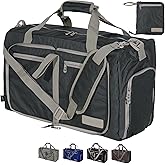 LEGEND 60L Foldable Duffle Bag for Travel - Packable Duffle Bags w/Shoe Compartment - Tear Resistant Collapsible Duffel Bags for Traveling - Lightweight Folding Duffel Bag for Men & Women -Dark Gray