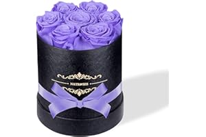 NATROSES Preserved Real Roses in a Box Roses That Last Up to 3 Years, Long Lasting Roses Gifts for Her, Valentines Day Gifts for Her (Light Purple)