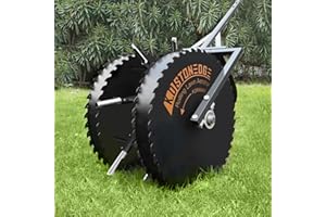 K.D STONEDGE Patented Rolling Lawn Coring Aerator Yard Grass Pulling Plugs Manual Aeration Tool Push Roller Rotary Compacted Garden Soil Loosening