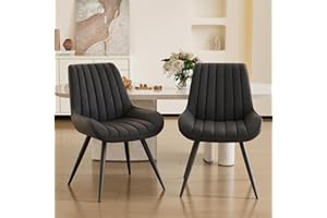 Daluvenix Dining Chairs Set of 2,Mid Century Modern Kitchen Chairs,Upholstered Fabric Armless Dinning Side Chairs with Back a