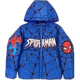 Marvel Winter Coat for Boys Spider-Man, Avengers Graphic Print Boys Puffer Winter Jacket for Big and Little Kids