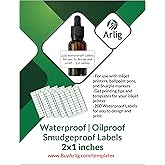 Arlig 2x1 Inch Waterproof Labels for Inkjet Printers Smudge-Proof, Oil-Proof Label for Bottles, Pantry, Lip Gloss, Jars, Food, and Essential Oils | 200 Labels (5 Letter Size Sheets, 40/Sheet) (Matte)