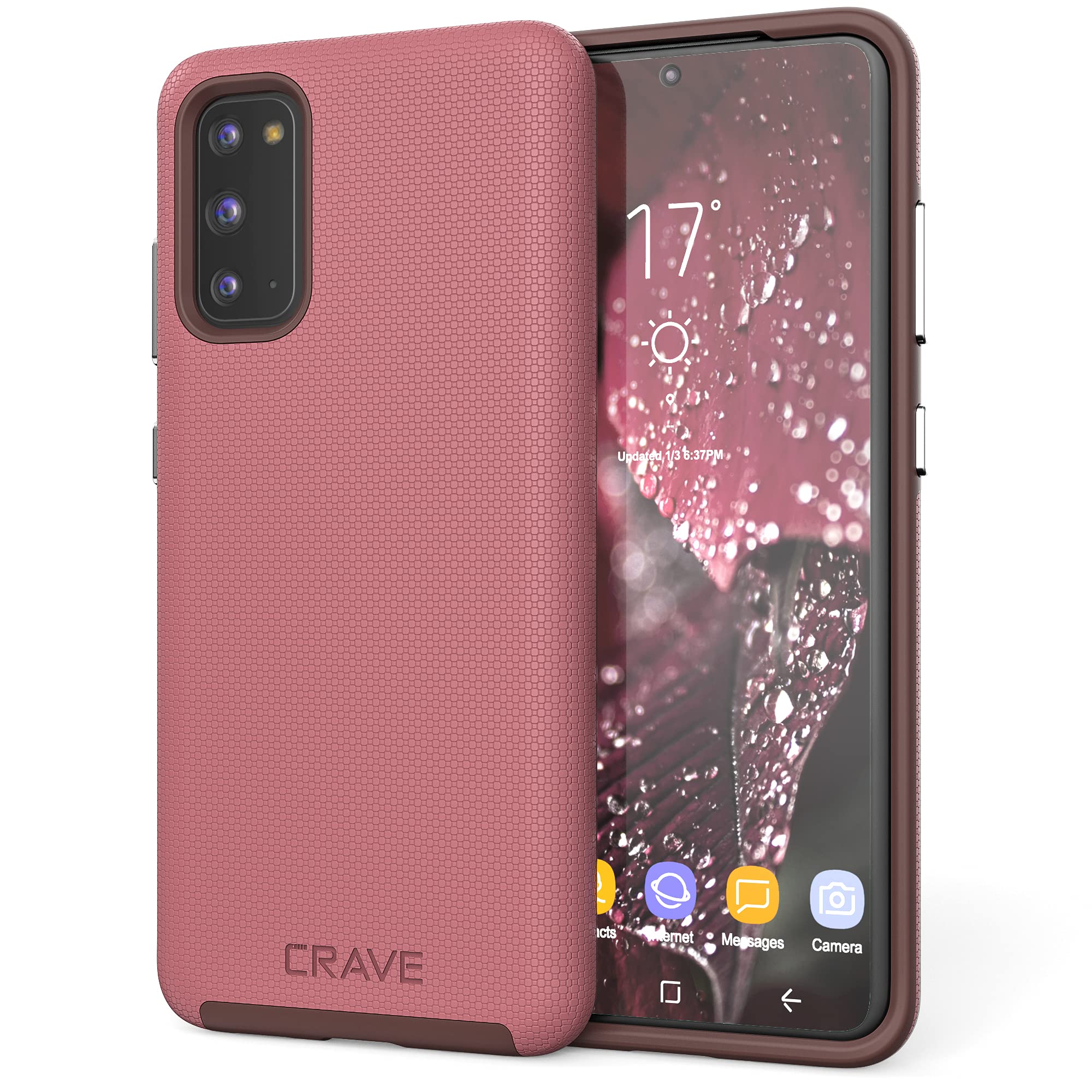 Crave Dual Guard for Samsung Galaxy S20 Case, Shockproof Protection Dual Layer Case for Samsung Galaxy S20, S20 5G - Berry