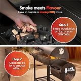 VonHaus Charcoal BBQ Portable Barrel Barbecue with Offset Smoker view 5