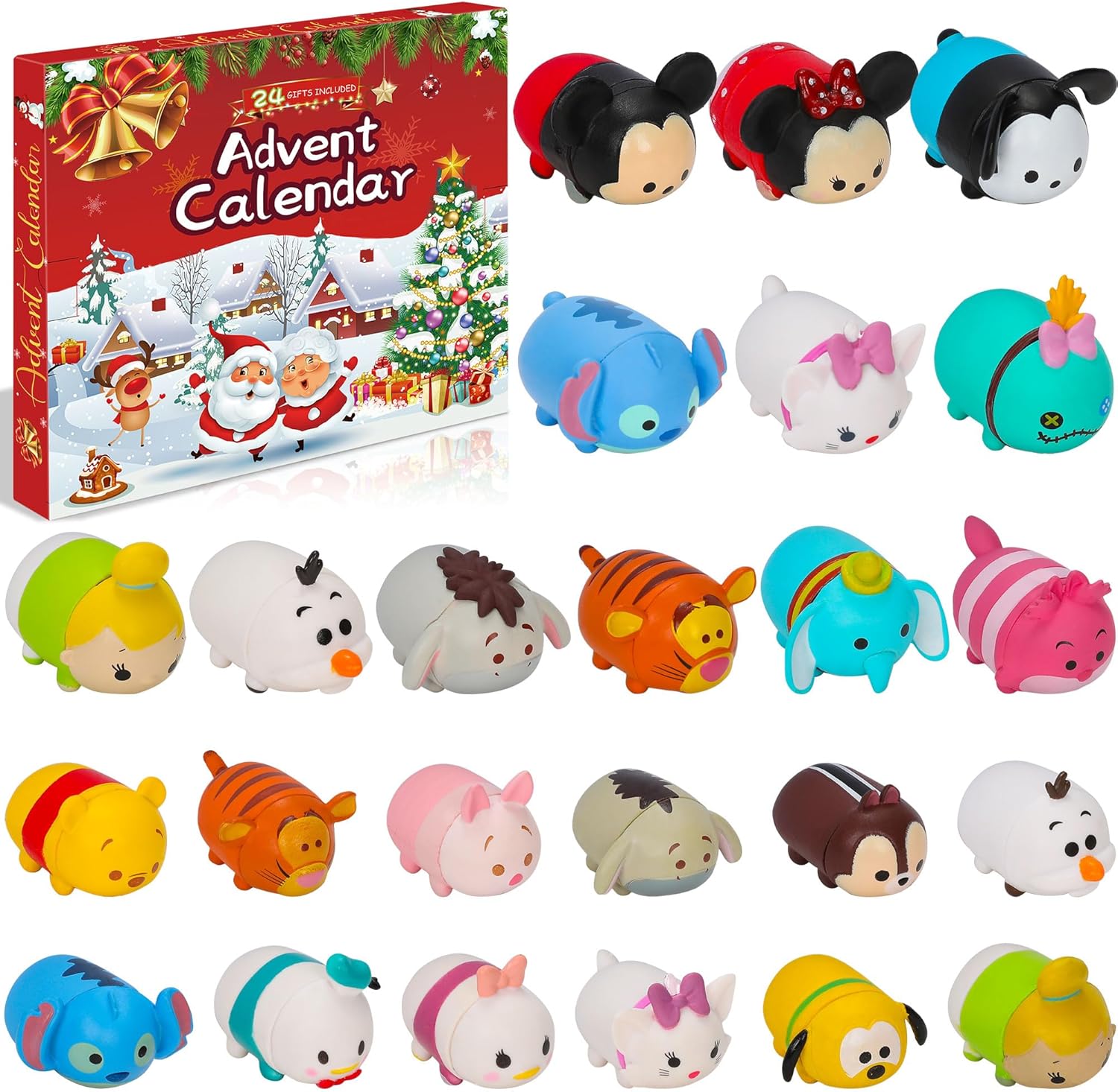 Advent Calendars - Advent Calendar 2023 Christmas 24 Days Countdown Miniature Figurine Small Figures Decor Toy Tiny Statues Playset, Xmas New Year Surprise Gift for Boys Kids Girls Teens for Home Office Decoration
