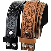 TOPACC 2 Pack Western Belts for Men Women Without Buckle Cowgirl Cowboy Belt Strap 1.5"