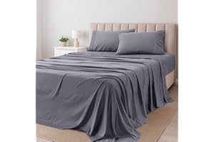 Utopia Bedding Queen Sheet Set – 4-Piece Bedding Sheets with Ruched Pillow Case Design – Soft & Breathable – Includes Fitted,