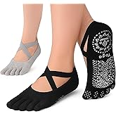 RKINC Pilates Socks for Women, Yoga Socks Non Slip Grip Socks ideal for Yoga, Pure Barre, Ballet, Dance, Hospital, Workout