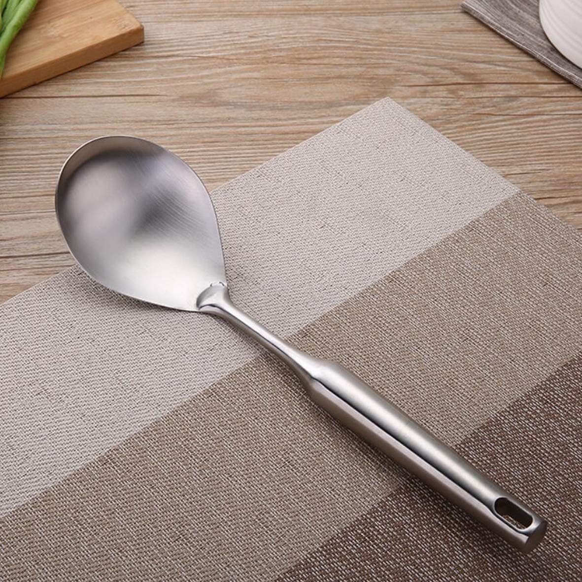 Cooking Spoon, 304 Stainless Steel Large Serving Spoons, Silver/12.6Inch: Kitchen & Dining