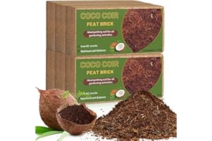 Doter Coco Coir Bricks for Plants 8.4LBS, All Natural Organic Compressed Coconut Coir Fiber, Easy to Expand, Low EC, pH Balanced, Ideal for Vegetables, Herbs, Flowering Plants (6 Pcs)