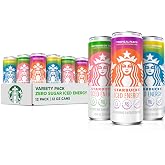 Starbucks Iced Energy Drink, 3 Flavor Variety, 12 Fl Oz Cans (Pack of 12) | Zero Sugar Energy Drink, Plant Based Caffeine, Hydration, Mental Clarity