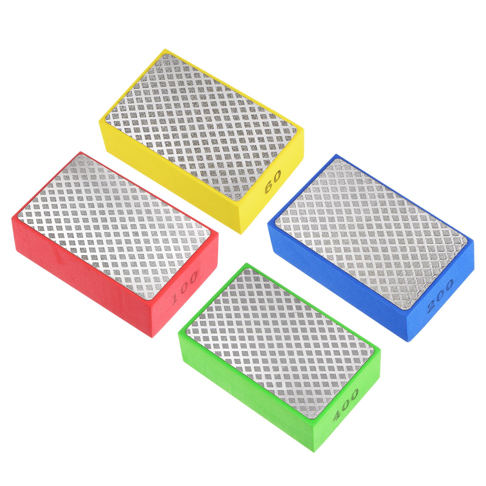 CoCud Diamond Polishing Pad Set, 60# 100# 200# 400# Grits, Sanding Block Glass Grinding Pads - (Applications: for Polishing Glass Stone Tile), 4-Pieces