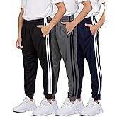 PURE CHAMP 3 Pack Boys Sweatpants Mesh Lightweight Kids Clothes with Zipper Pockets Active Quick-Dry Boys Pants Sizes 4-20