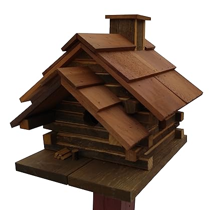 Home Bazaar Conestoga Log Cabin Birdhouse Medium Natural Cedar