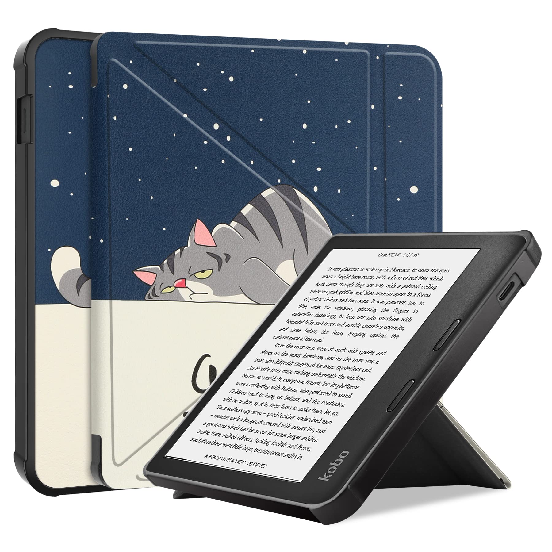 STAECASE Shockproof Case Cover for KOBO Libra Colour - KOBO Libra2 E-Book Reader Case Cover with Folding Stand Protective Cover (LM)