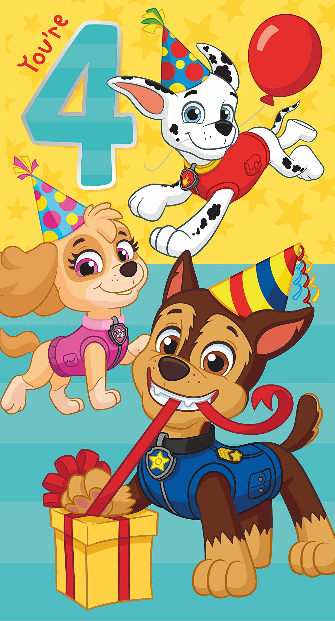 Paw Patrol Have a Pup-Tastic 4th Birthday Greeting Card