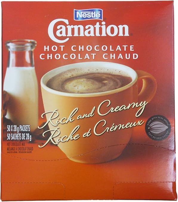Nestle Carnation Rich & Creamy Hot Chocolate, 50 Count Box, 28g Envelopes Amazon.ca Grocery