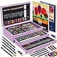175 Piece Deluxe Art Set with 2 Drawing Pads, Acrylic Paints, Crayons, Colored Pencils, Paint Set in Wooden Case, Professional Art Kit, Art Supplies for Adults, Teens and Artist, Paint Supplies