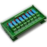 Electronics-Salon DIN Rail Mount 8 DPDT Signal Relay Interface Module. (Operating Voltage: DC 5V)