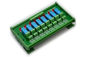 Electronics-Salon DIN Rail Mount 8 DPDT Signal Relay Interface Module. (Operating Voltage: DC 5V)