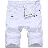 Enrica Men's Ripped Distressed Slim Fit Holes Denim Shorts