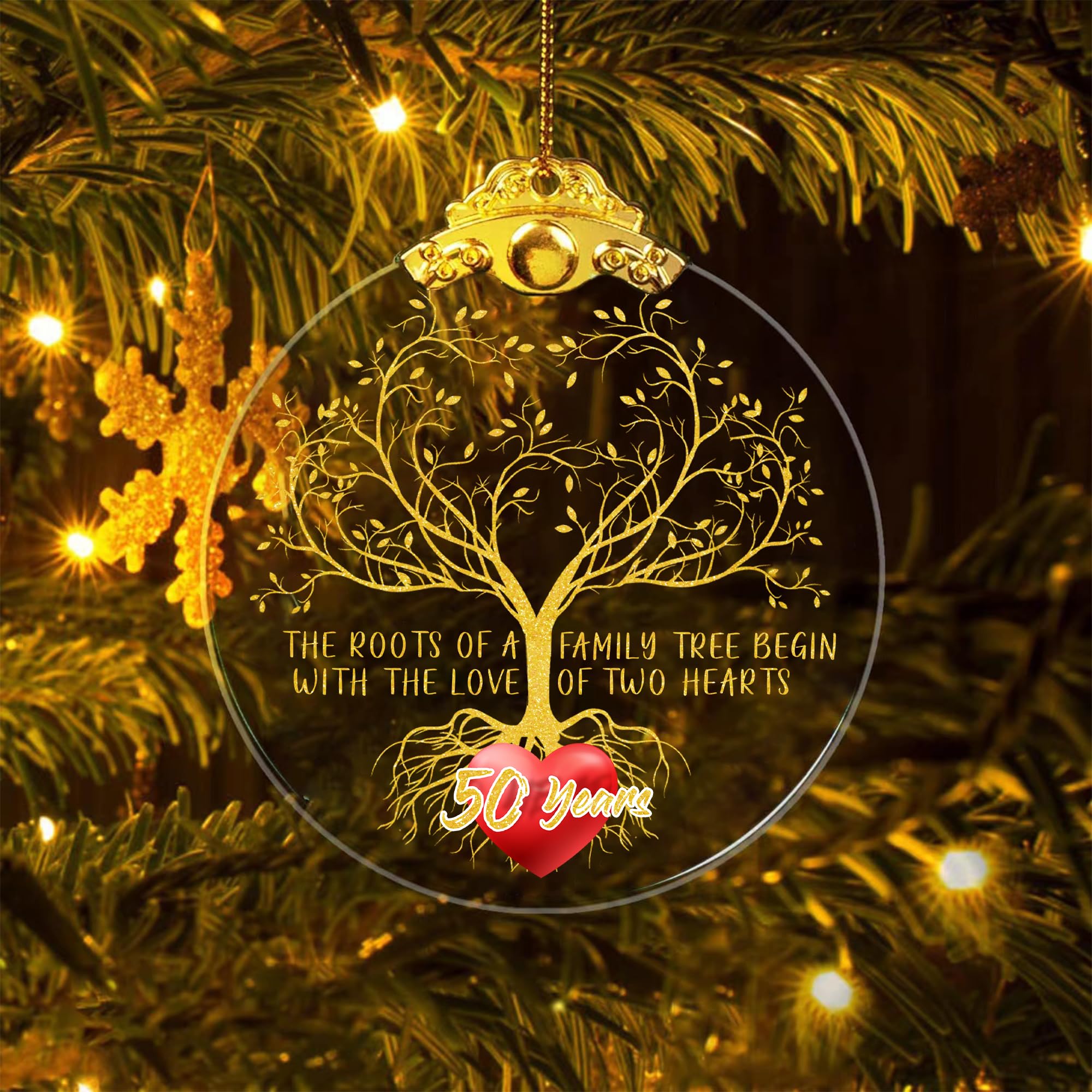 Photo 1 of AVQOHE 50th Wedding Anniversary Ornament, 50th Anniversary Wedding Gift, 50 Years As Mr. & Mrs. Christmas Glass Ornament Gift for Couple Husband Wife Married Parents Grandparents Friends Anniversary