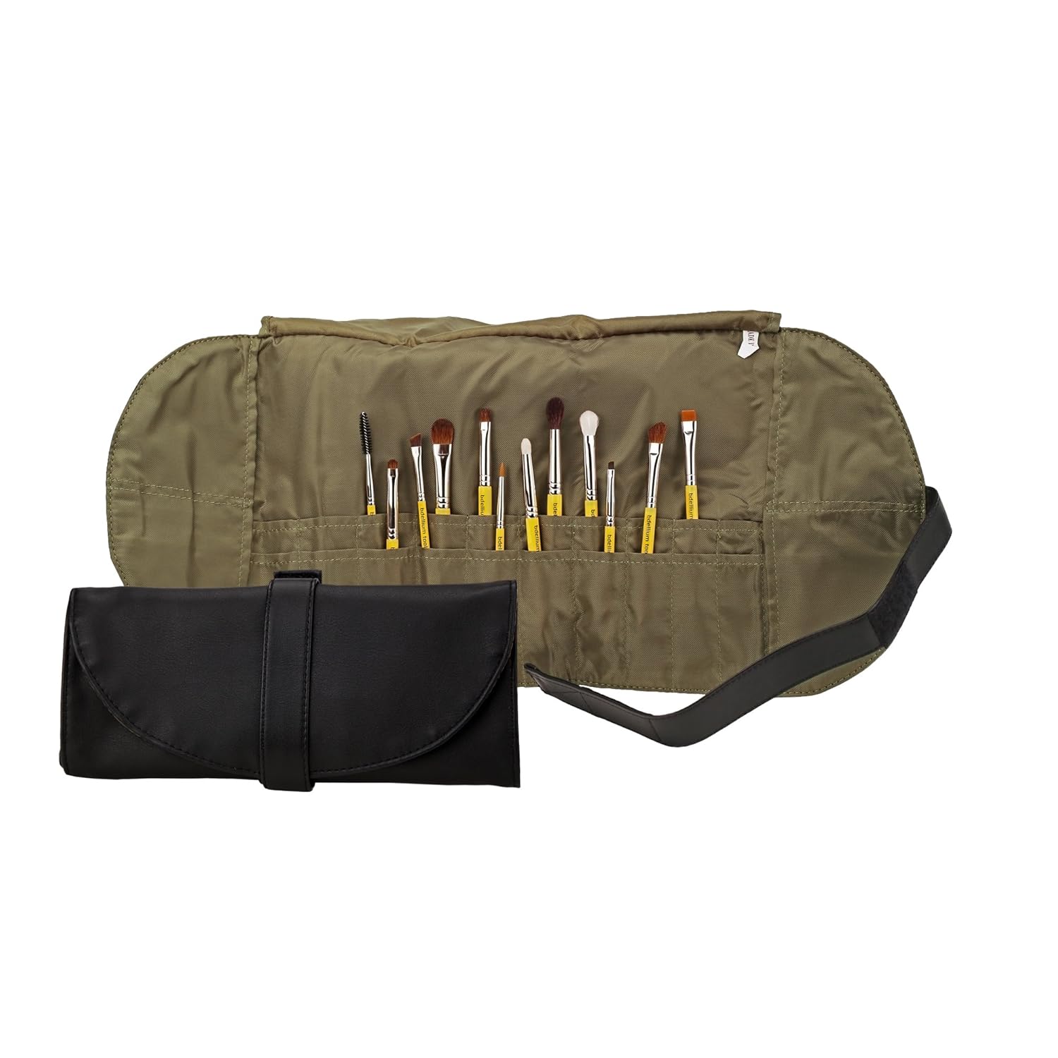 Bdellium Tools Studio Professional Makeup Brush Roll-Up Pouch (Black) (Brushes Not Included)
