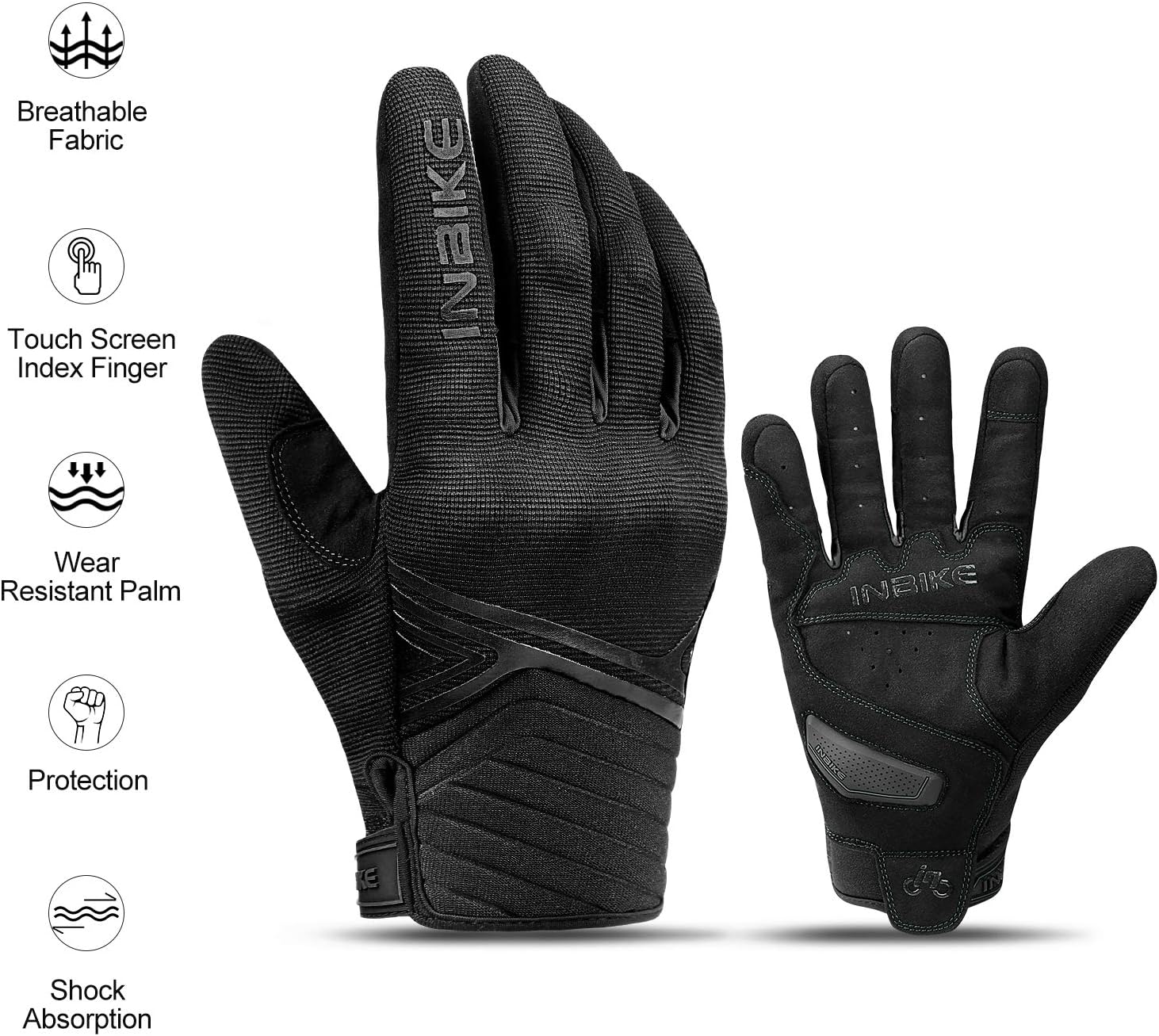 INBIKE Breathable Mesh Motorcycle Gloves Touchscreen With TPR Palm Pad Hard Knuckle Black Large: Automotive