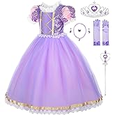 JerrisApparel Girls Princess Costume Birthday Party Cosplay Purple Dress with Accessories