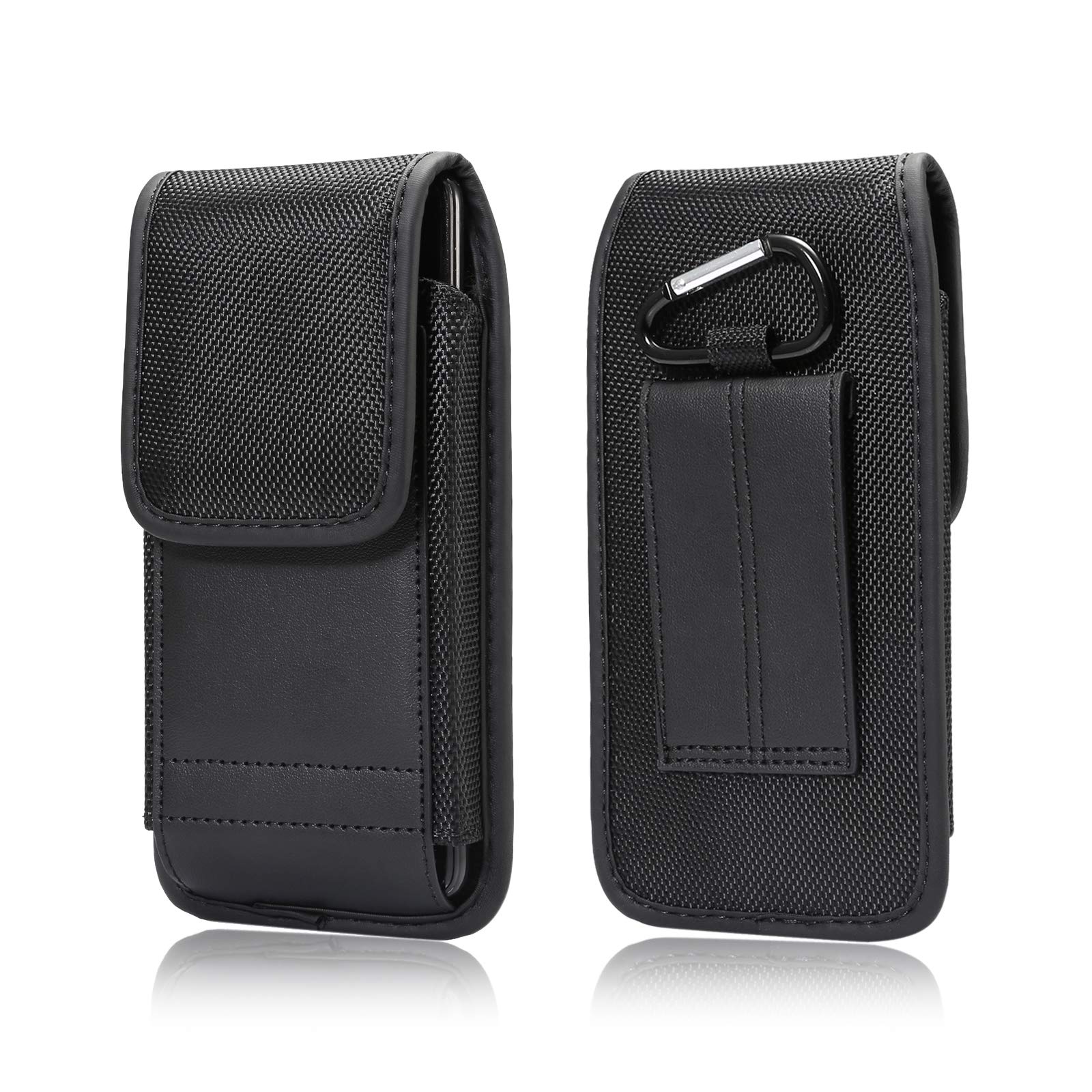 Cell Phone Nylon Belt Holster for iPhone 12 mini(5.4),SE2020,11 Pro,8,7,I6,XS,X,Phone Pouch [Belt Loop+ Clip], with Card Holder