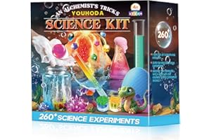 YOUHODA 260+ Science Experiments - Over 120 pcs Science Kits for Kids Age 5-7-9-12, Boys Girls Pre School Chemistry Set & STEM Learning Educational Toys, Birthday Gifts Christmas Stocking Stuffers for Kids