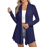 iClosam Women Open Front Cardigans Casual Long Sleeve Lightweight Knit Cardigan Sweater