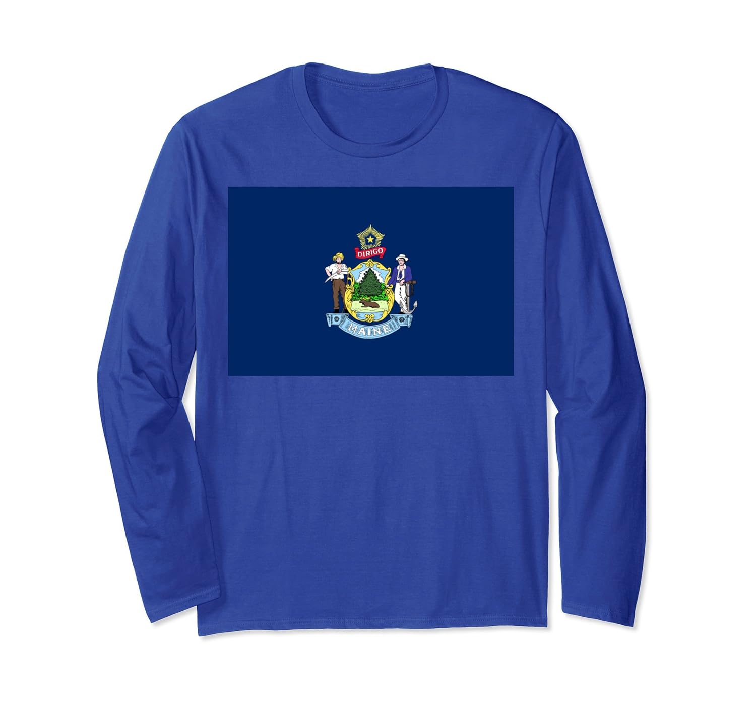 Maine State Flag Long Sleeve T-Shirt-TH