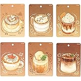 TOTUUYO 6 Styles Coffee Cup Sticky Notes Self-Stick Notepads Writing Memo Pads for School Classroom Quote Wall Home Office Students Supplies Party Favors Coffee Lovers Gifts (Style 4)