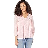 Tommy Hilfiger Womens Pintuck Long Sleeve Chiffon Blouse
