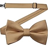 GUSLESON Solid Bow Ties for Boys Pre-Tied Baby Kids Bow Tie Adjustable Toddler Bowties for Wedding Party