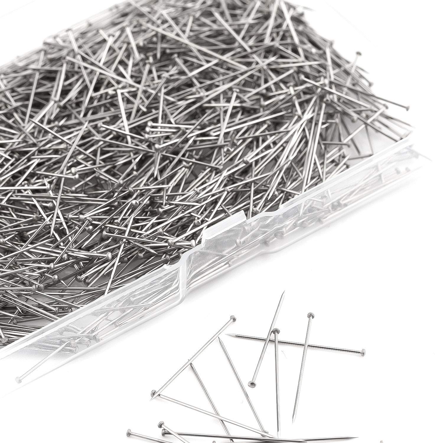 AIEX 1000 Pieces 1 Inch Sewing Pins Head Pins Fine Satin Pin Straight for Dressmaker Jewelry Craft Sewing Projects