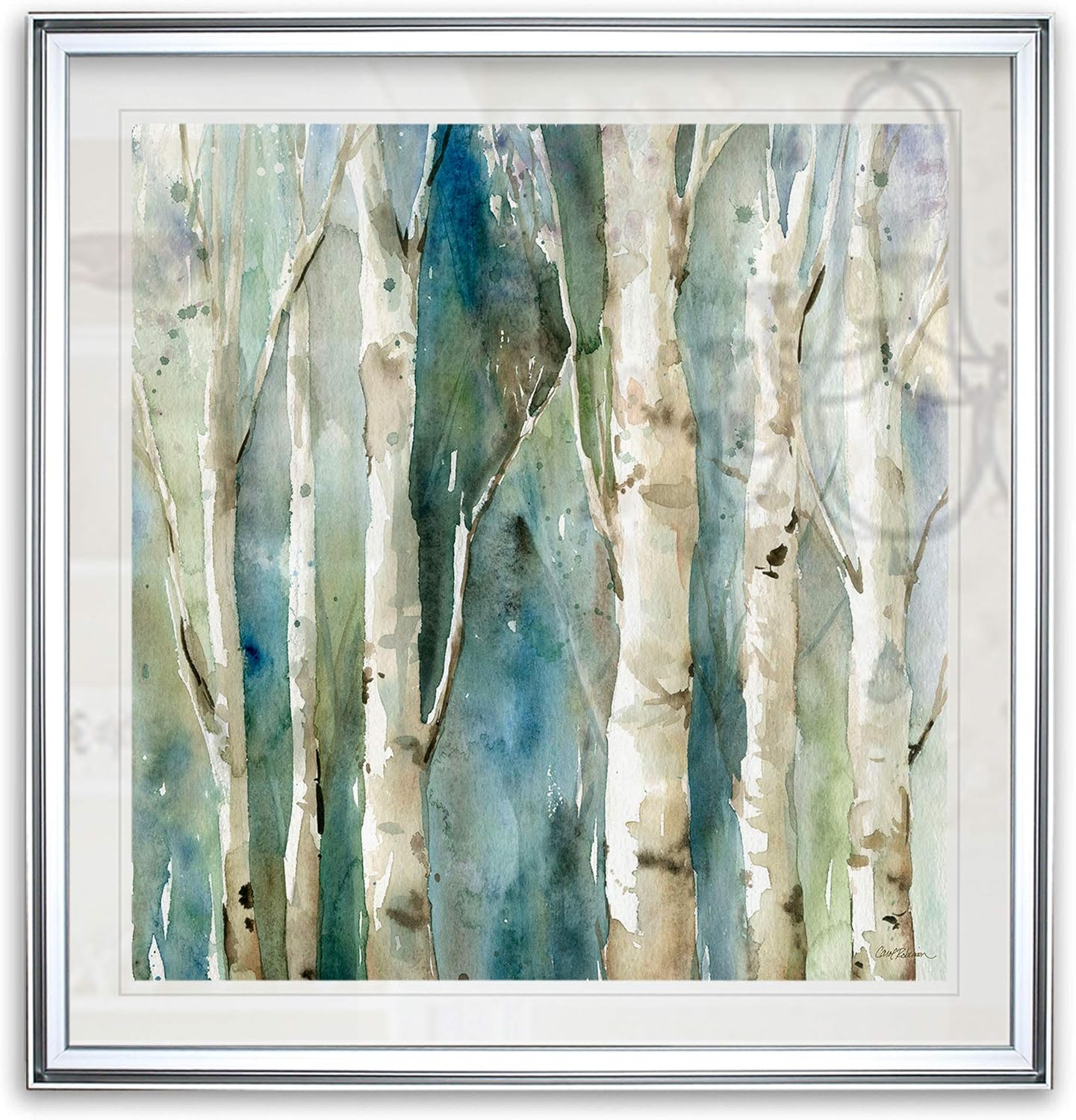 Renditions Gallery Parent Listing Wall Art, Assorted Images, Premium Gallery Wrapped Canvas, Ready to Hang, Made in the America, Silver Frame Grouping (32X32, River Birch 1)