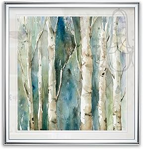 Renditions Gallery Parent Listing Wall Art, Assorted Images, Premium Gallery Wrapped Canvas, Ready to Hang, Made in the America, Silver Frame Grouping (32X32, River Birch 1)