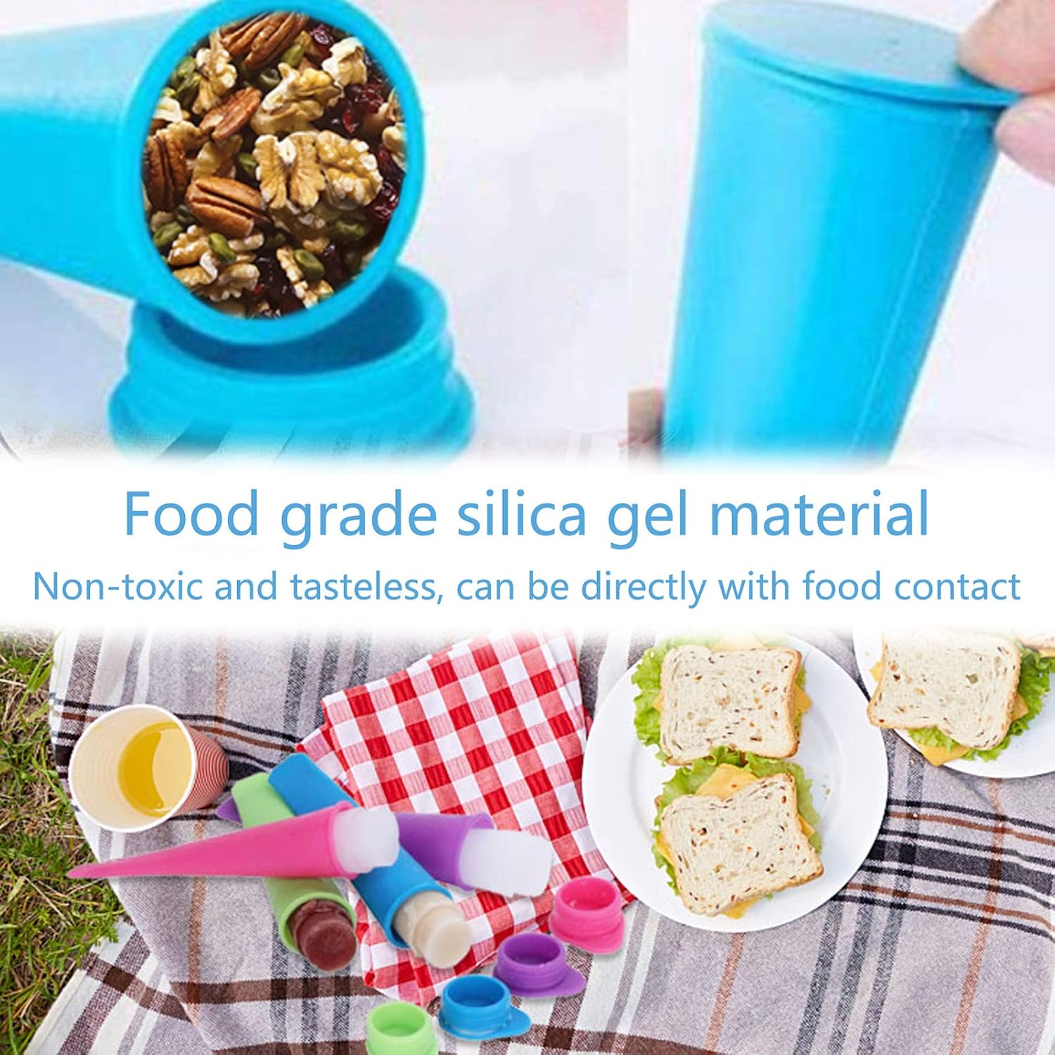 Ice Pop Molds for Kids, Leakproof Silicone Ice Popsicle Molds with Lids, DIY Reusable Ice Lolly Moulds Ice Pop Molds Popsicle Maker for Homemade Popsicle, Multi Colors - Set of 6: Kitchen & Dining