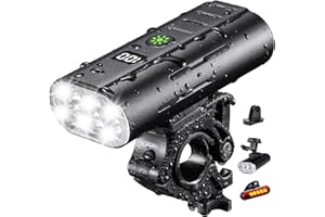 Yosky True 2000 Lumen Bike Lights for Night Riding EVO 6400mAh 6 LED Bike Headlight and Tail Light Set Rechargeable Bike Ligh