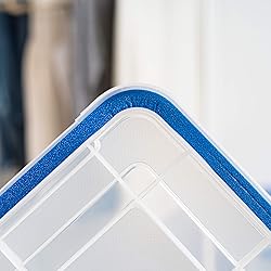 IRIS USA WeatherPro 27 Qt Storage Bins with Lids, 3