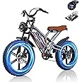 JANSNO X50S Electric Bike for Adults, 1000W, 25/30MPH,48V,672Wh Battery, Max 50-75 Miles Electric Motorcycle, 20" Fat Tire Dirt Bike, 7-Speed E-Bike