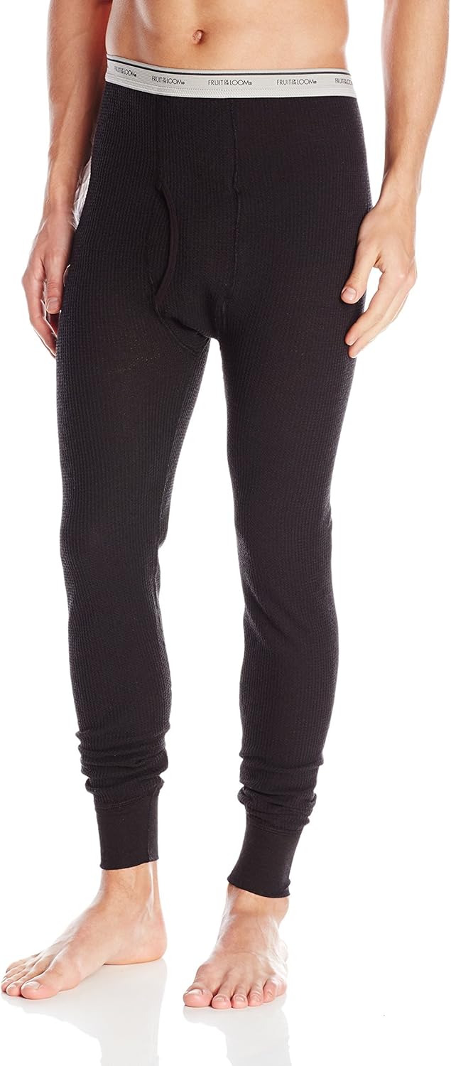 Fruit of the Loom Men's Classics Midweight Waffle Thermal Underwear Bottoms (1 & 2 Packs)