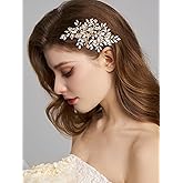 SWEETV Rhinestone Wedding Hair Comb Crystal Hair Pieces Bridal Side Combs Elegant Bride Hair Accessories Wedding Hair Clip for Women Girls Bridesmaid