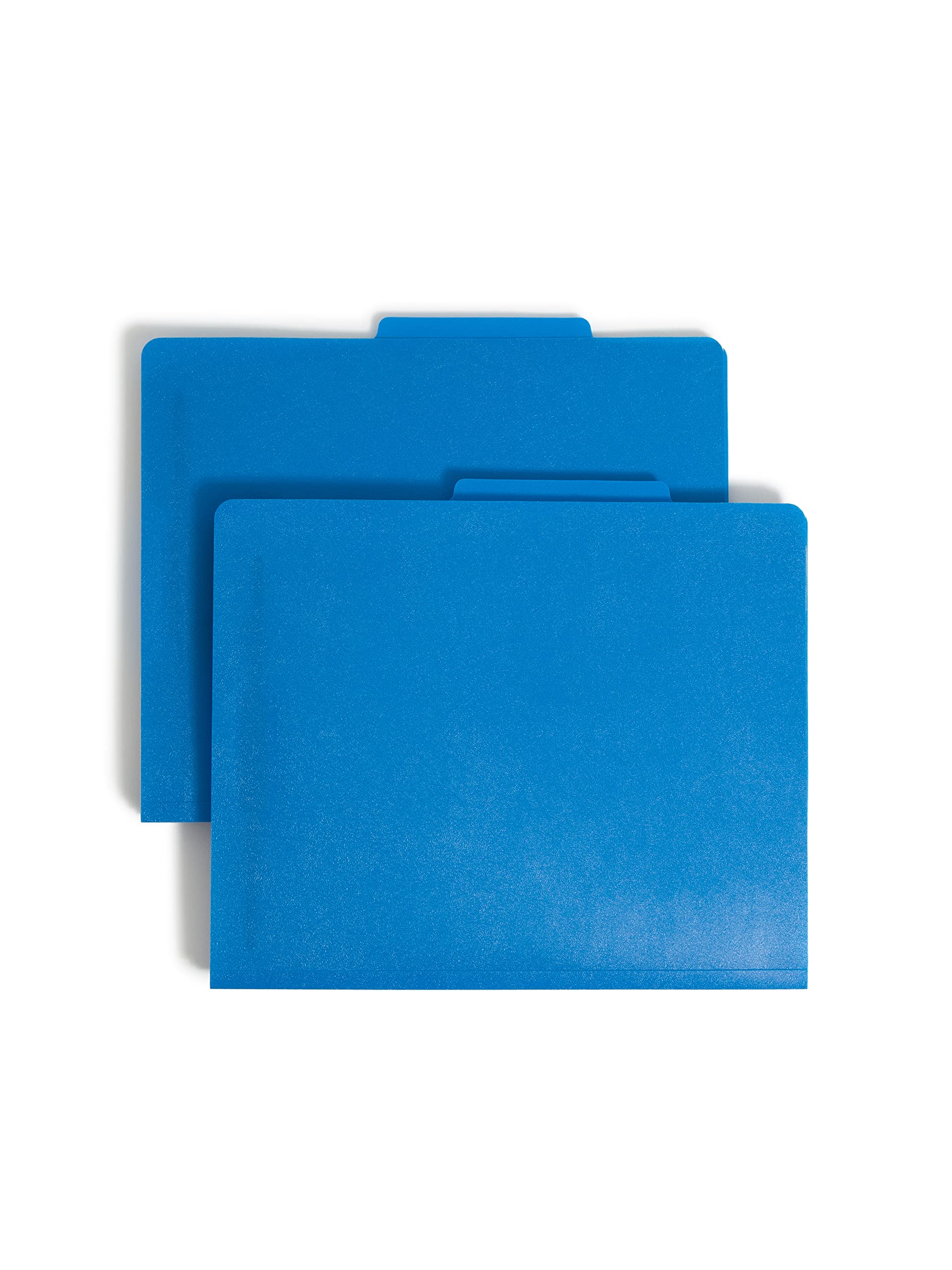 Smead Poly Classification Folder, 2 Dividers, 2" Expansion, 2/5-Cut Tab, Letter Size, Blue, 10 per Box (14045)