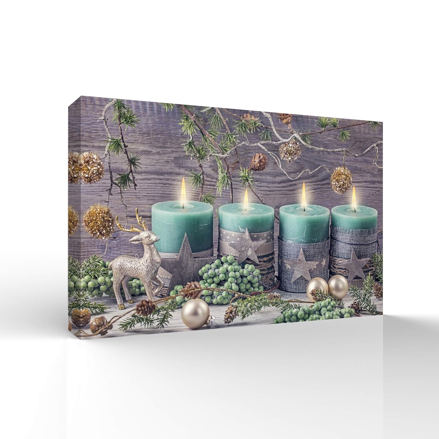 Canvas Wall Art Merry Christmas Pictures Home Wall Decorations for Bedroom Living Room Paintings Canvas Prints Framed - 16x24 inches