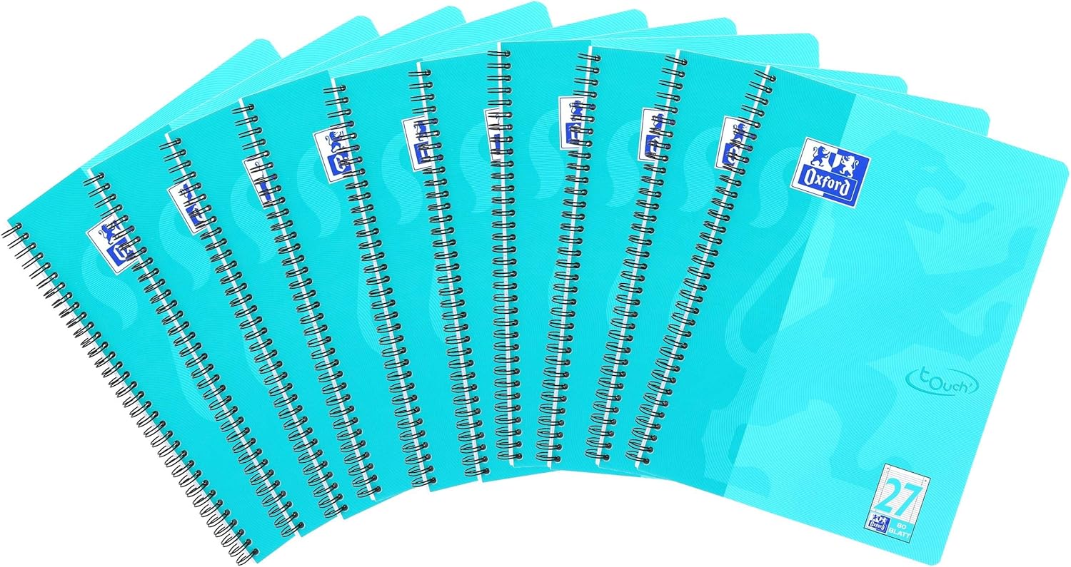 Oxford Writing pad 400086492 "Touch" Lined, Aqua 10 Aqua, a4+