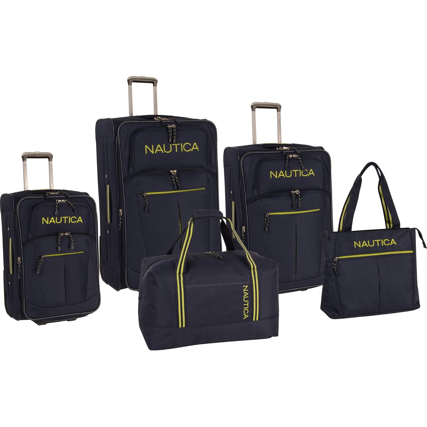 Nautica 5 Piece Spinner Luggage Set, Navy