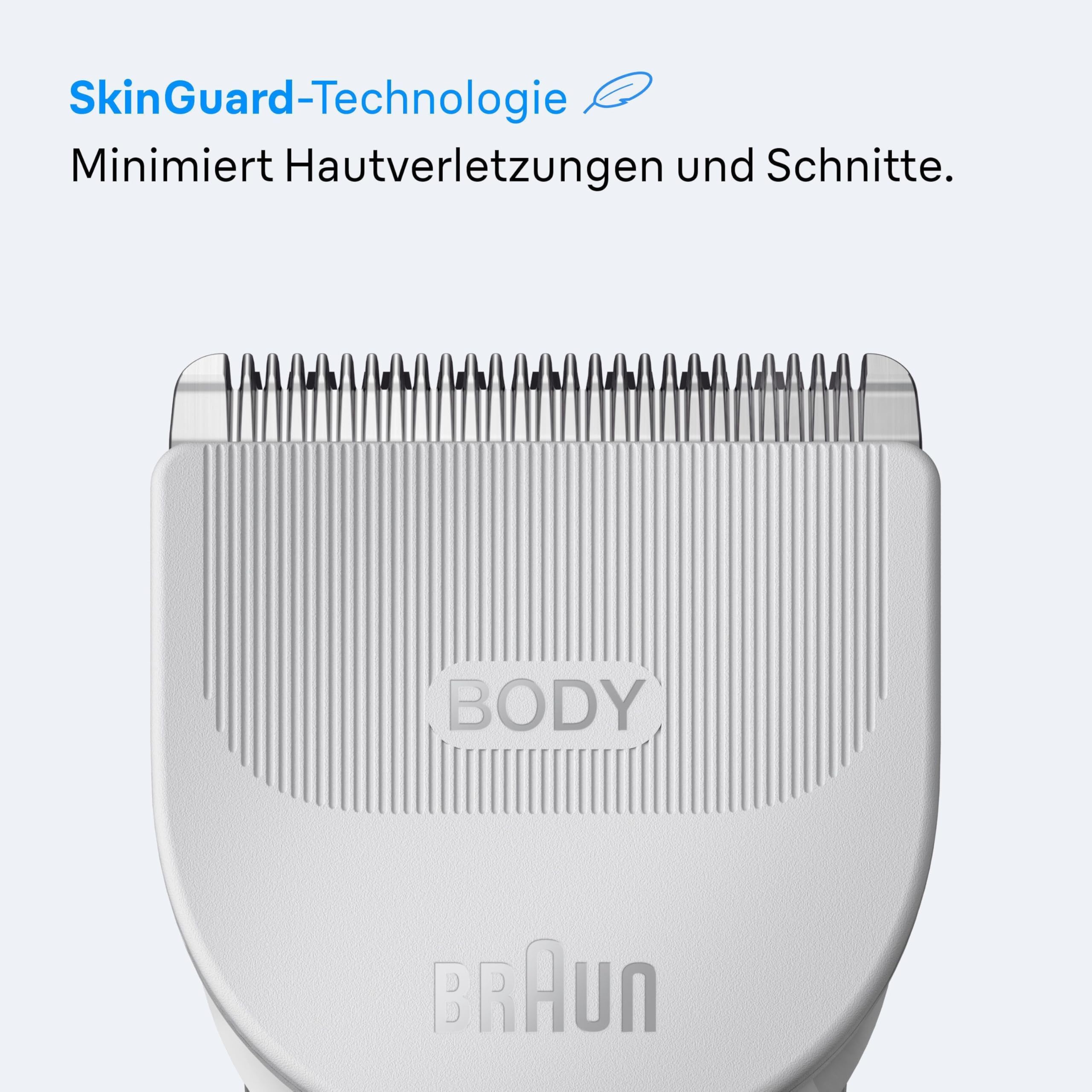 Braun Bodygroomer Series 3, Elektrischer Körperrasierer Herren mit 3 Zubehörteile, Kabelloser Trimmer für Intimbereich und Körper, 80 Min Akku, Wasserdichter Körperhaartrimmer, BG3530, Grau 3